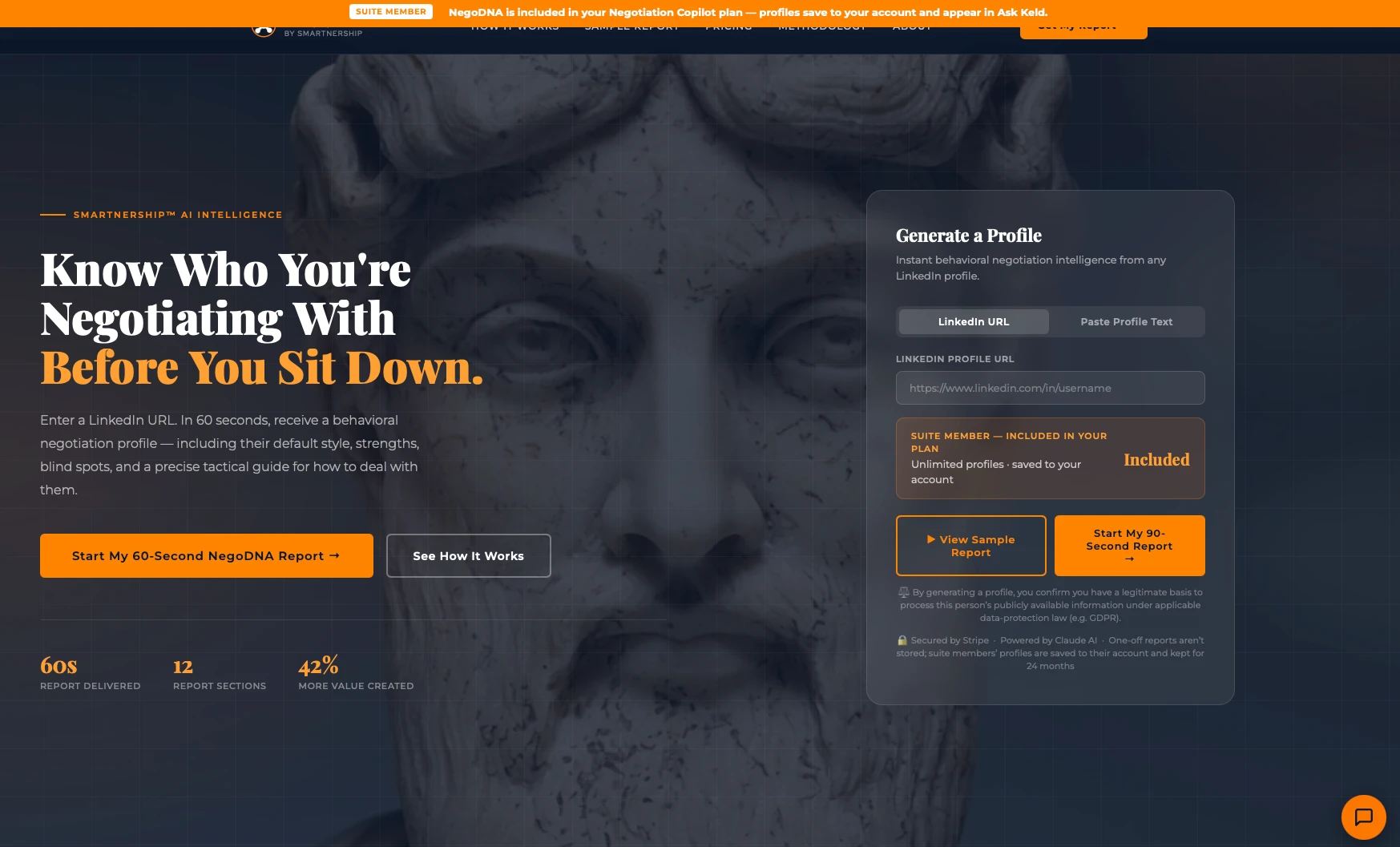 NegoDNA — know who you're negotiating with before you sit down; generate a profile from a LinkedIn URL